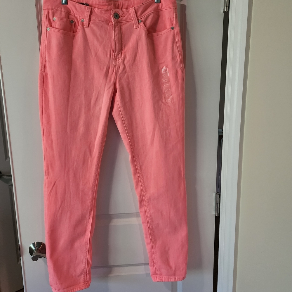 Jcpenney Fun Coral Skinny Ankle Jeans 14 Tall nwt